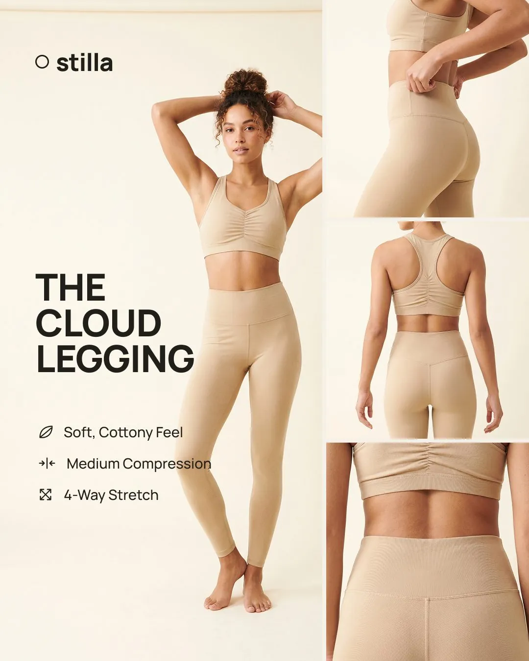 Stilla Cloud Legging editorial athleisure ad design by Kai